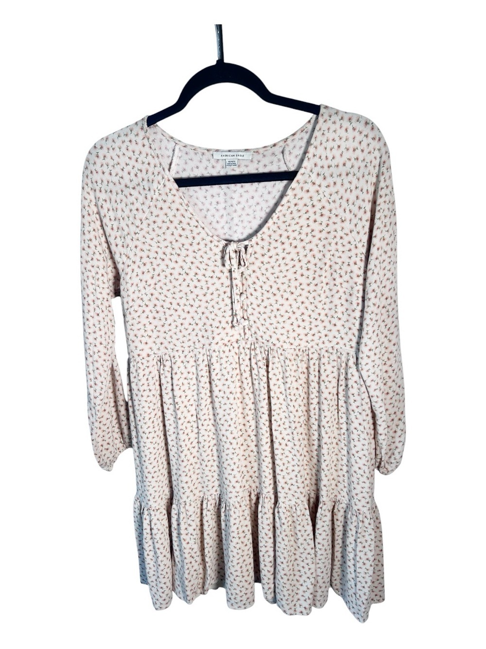 American Eagle Outfitters cream babydoll floral print dress